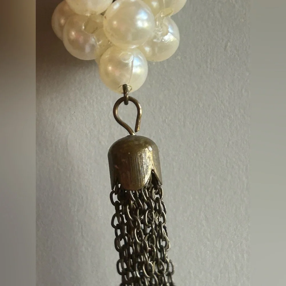 Vintage Pearl Lariat Style Necklace Boho